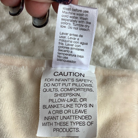 Modern Baby Corduroy Elephant Lovey Crinkle and Teething Rings Security Blanket - Picture 7 of 8